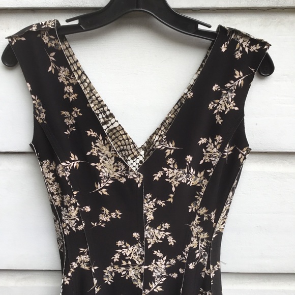 Norma Kamali reversible flared Grace knee length dress python print/flowers XS - Picture 4 of 12